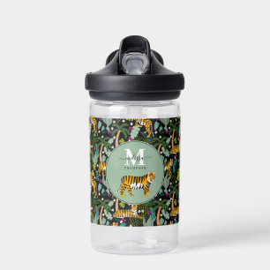 Tropischer Tiger Schwarzer Botanischer Dschungel S Trinkflasche