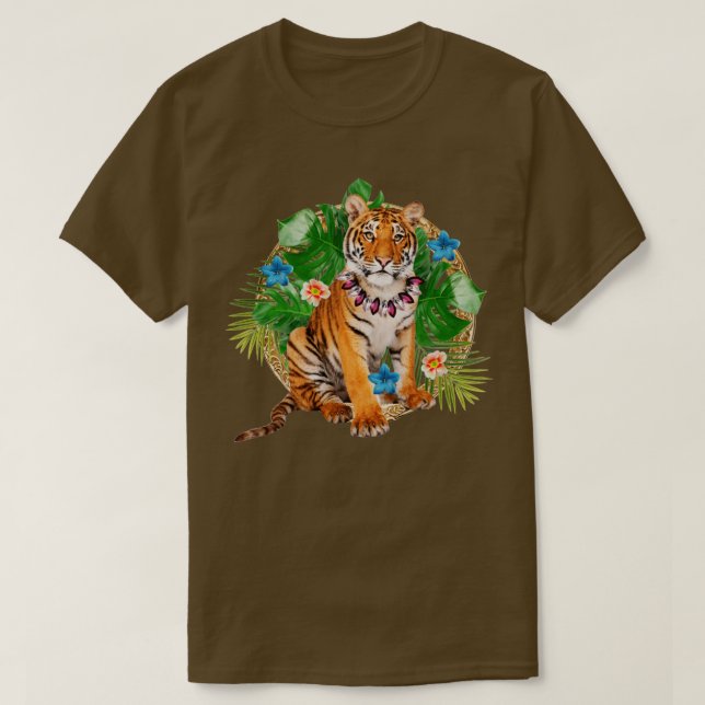 Tropischer Tiger T-Shirt (Design vorne)