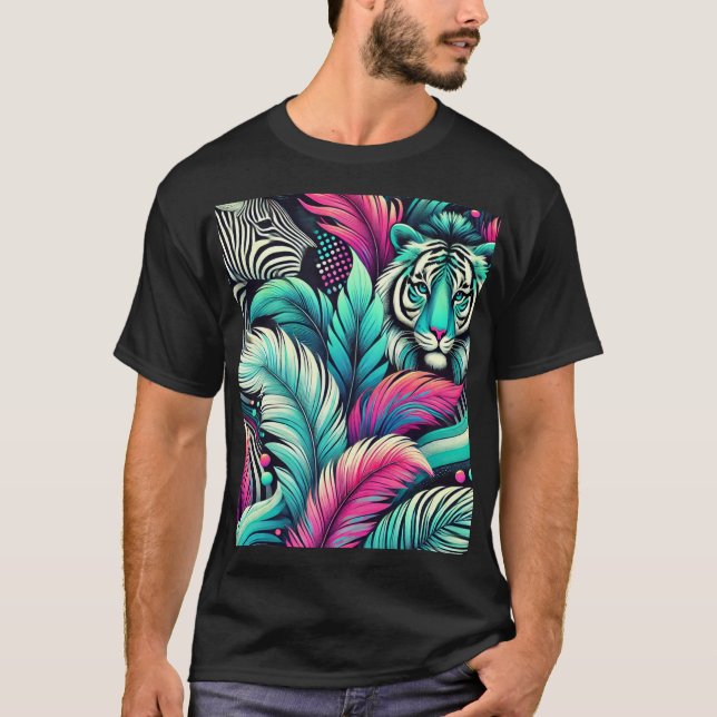 Tropischer Tiger-T - Shirt - Lebhaftes Dschungel-D (Vorderseite)