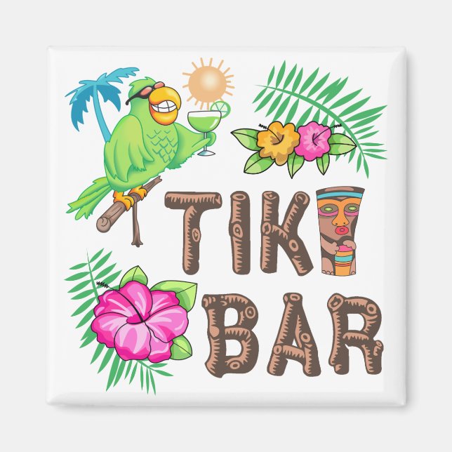 TROPISCHER TIKI-BAR MAGNET (Vorne)