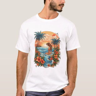 Tropischer Tintenfisch: Sailor Jerry Tattoo Art T-Shirt