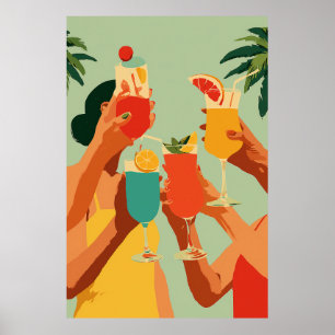 Tropischer Toast für die zukünftige Braut Poster