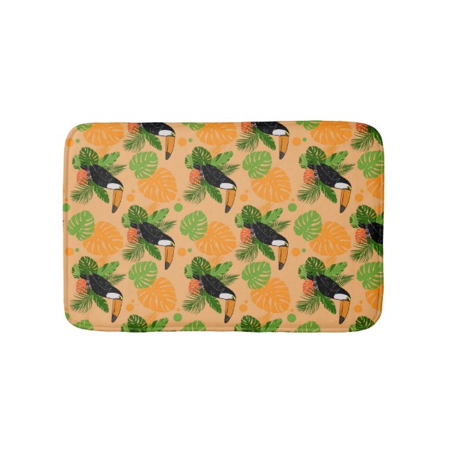 Tropischer Toucan Bird Nahtloses Muster Badematte (Vorderseite)