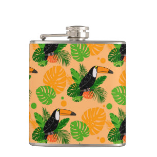 Tropischer Toucan Bird Nahtloses Muster Flachmann