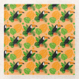 Tropischer Toucan Bird Nahtloses Muster Glasuntersetzer