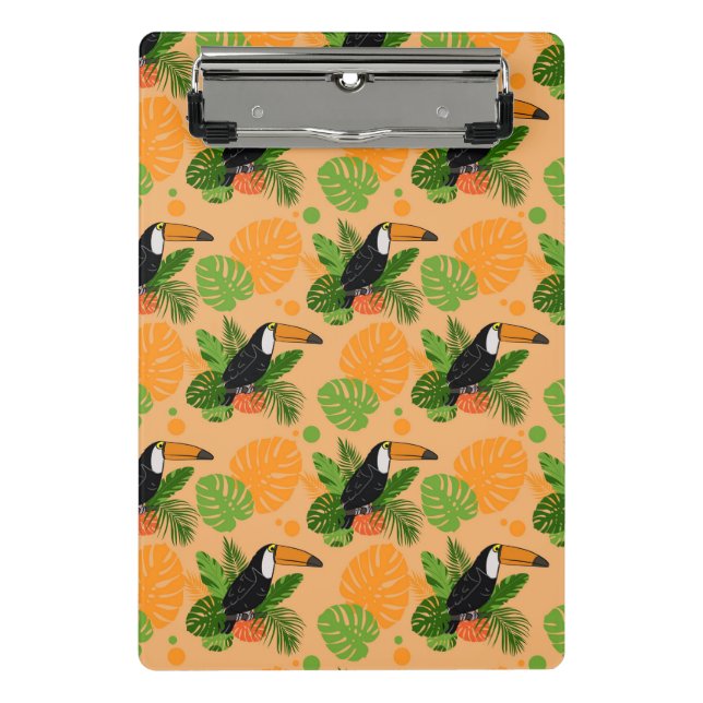 Tropischer Toucan Bird Nahtloses Muster Mini Klemmbrett (Vorderseite)