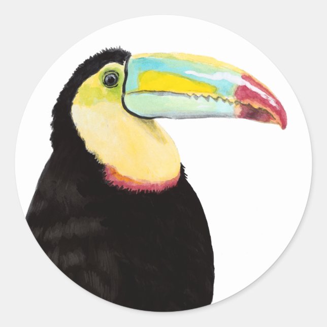 Tropischer Toucan Bird Runder Aufkleber (Vorderseite)