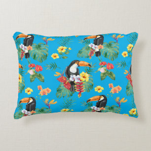 Tropischer Touch und Blume Dekokissen