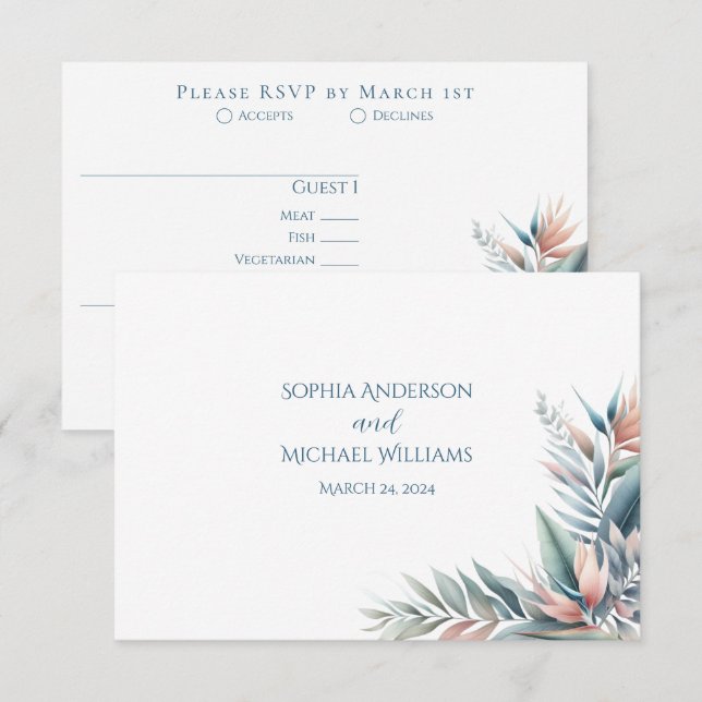 Tropischer Traum Hochzeit im Wasser RSVP Karte (Vorne/Hinten)