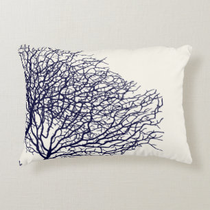 Tropischer Tree Korallenriff Blue White Beach Dekokissen