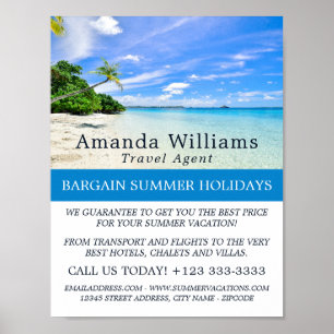 Tropischer Urlaub, Agent-Werbung Poster