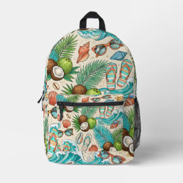 Tropischer Urlaub. Bedruckter Rucksack