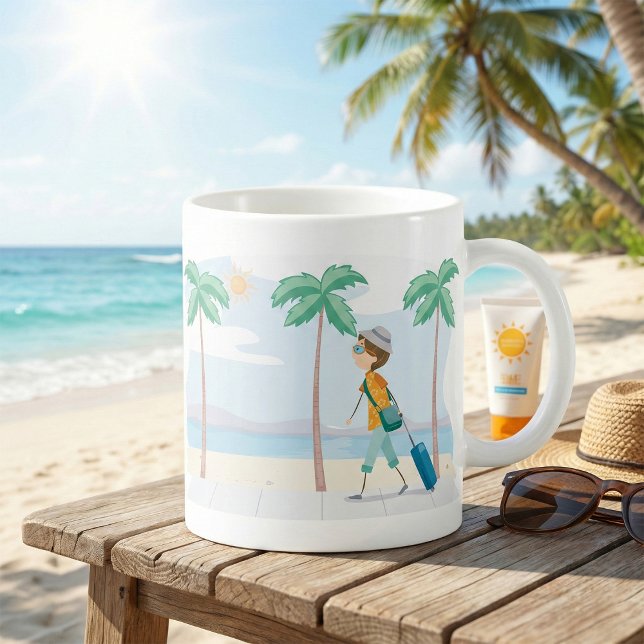 Tropischer Urlaub Reisende Spaß Beach Reisen Kaffeetasse (Von Creator hochgeladen)