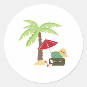 Tropischer Urlaub Runder Aufkleber