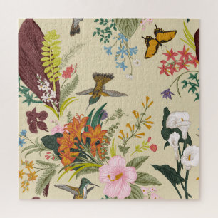 Tropischer Vintage-Blumen-Teppich