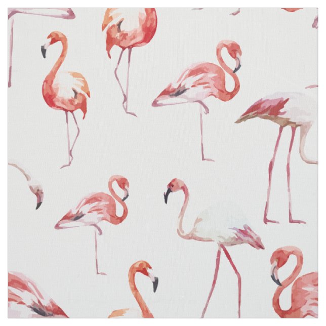 Tropischer Vogel des Aquarellflamingo-Musters Stoff (Muster)