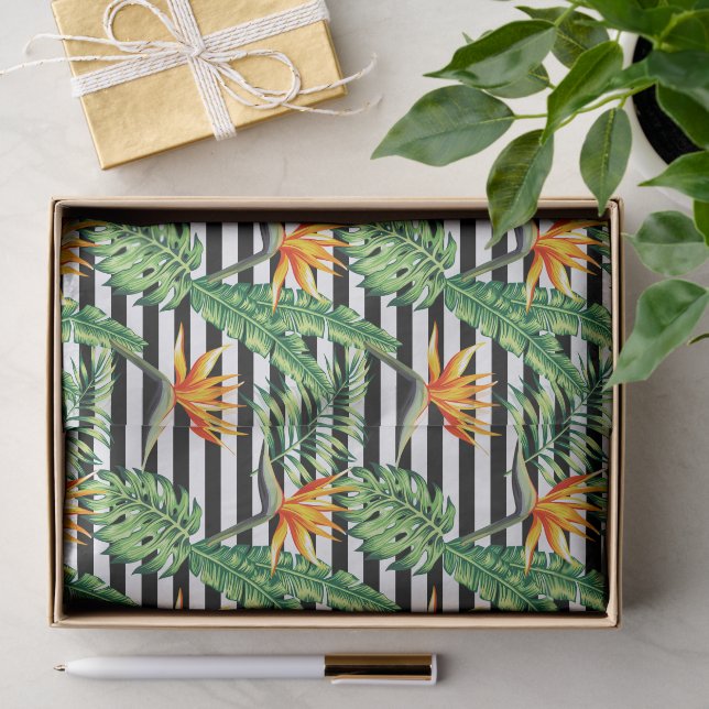 Tropischer Vogel des Paradieses Streifen Seidenpapier (Geschenk)
