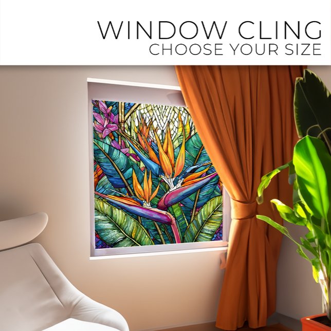 Tropischer Vogel im Paradies Gewebte Glaskunst Fensteraufkleber (Von Creator hochgeladen)