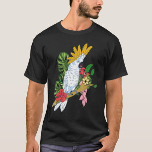 Tropischer Vogelsittich Exotische Blume Cocktail T-Shirt