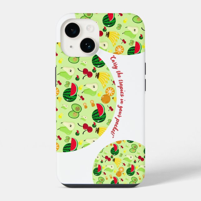 Tropischer Wahnsinn iPhone 14 Hülle (Rückseite)