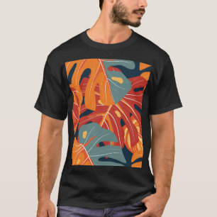Tropischer Wald: exotische Blumen Tapeten Design. T-Shirt