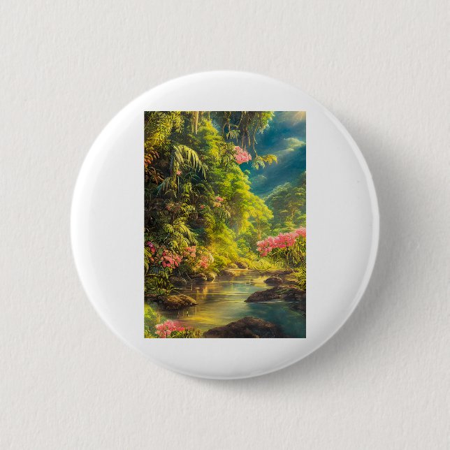 Tropischer Wald, Fluss 2 Button (Vorderseite)