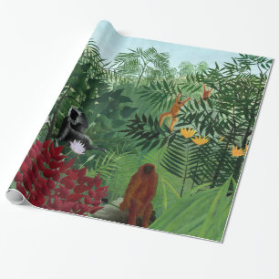 Tropischer Wald mit Affen Rousseau schöner Kunst Geschenkpapier