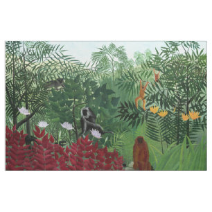 Tropischer Wald mit Affen Rousseau schöner Kunst Stoff