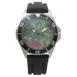 Tropischer Wald mit Affen und Schlange (Rousseau) Armbanduhr