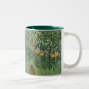 Tropischer Wald mit Monkeys, 1910 (Öl auf Zweifarbige Tasse