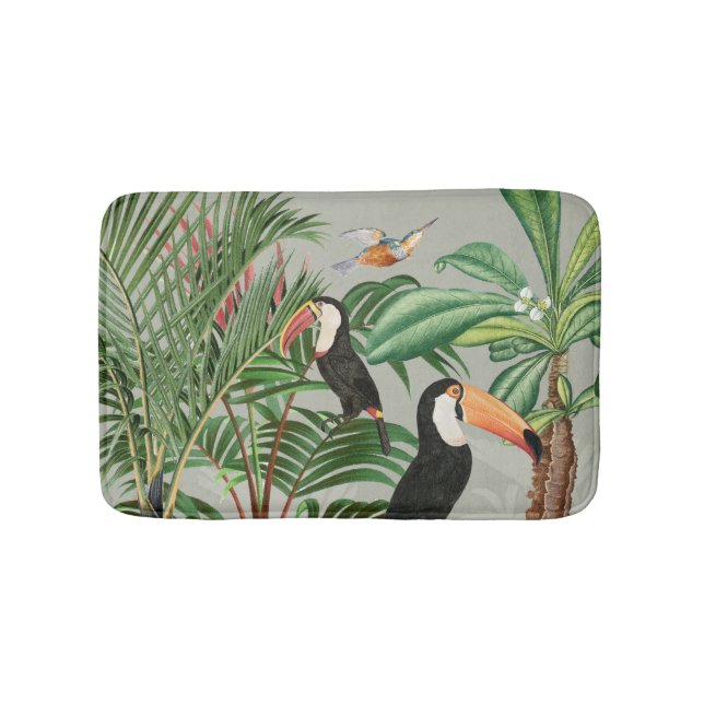 Tropischer Wald & Toucan Birds Badematte (Vorderseite)
