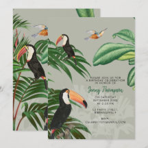 Tropischer Wald & Toucan Birds Geburtstag