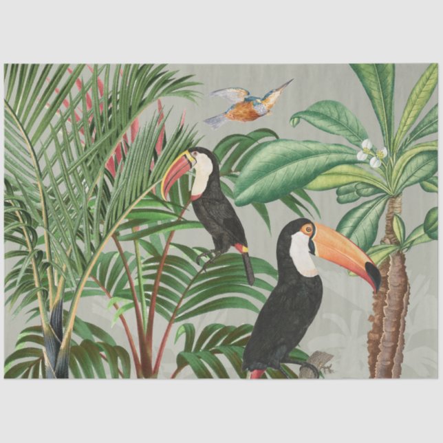 Tropischer Wald & Toucan Birds Seidenpapier (Vorderseite)