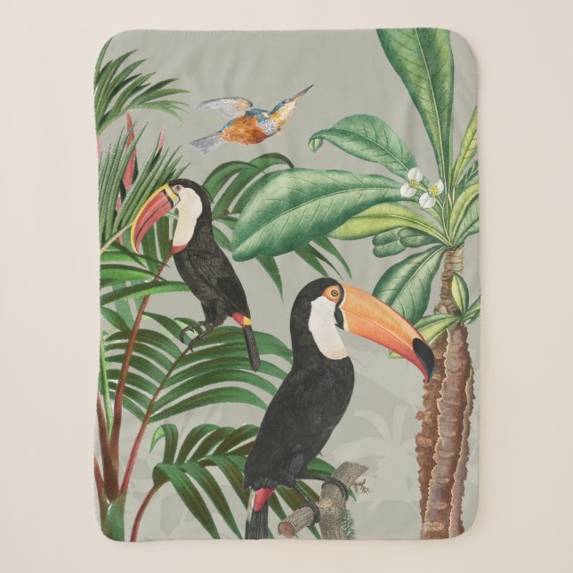 Tropischer Wald & Toucan Birds Sherpadecke (Vorderseite)