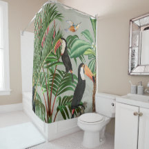 Tropischer Wald und farbenfrohe Vögel