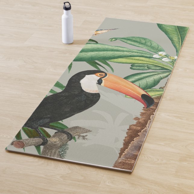 Tropischer Wald und farbenfrohe Vögel Yogamatte (Beispiel)