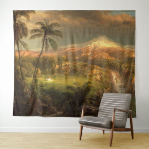 Tropischer Wasserfall Hawaii Museum Mauer Wandteppich