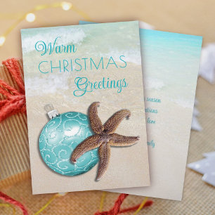 Tropischer Weihnachts-Seestern-Schmuck Strand Feiertagskarte