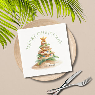 Tropischer Weihnachtsbaum Serviette