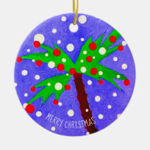 Tropischer Weihnachtsbaumschnee schneidet Frohe We