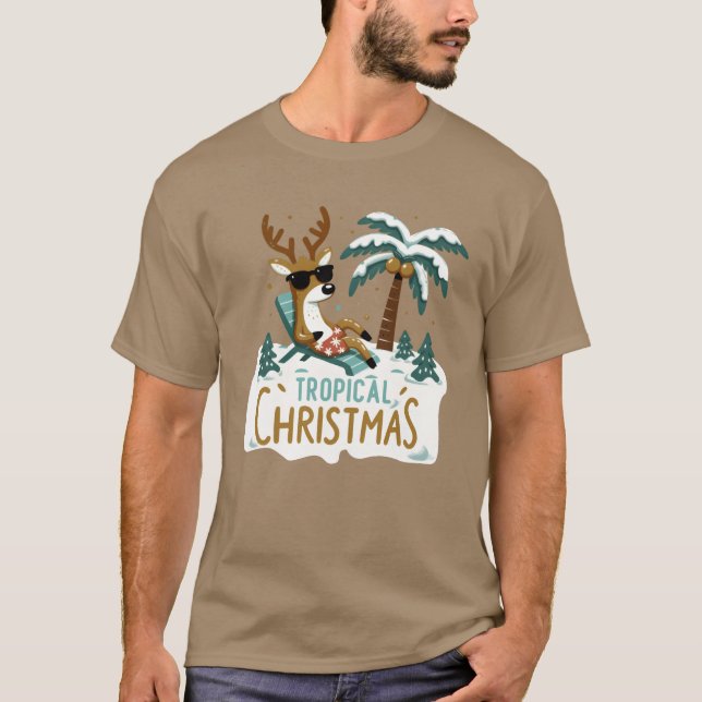 Tropischer Weihnachtsjunge T-Shirt (Vorderseite)