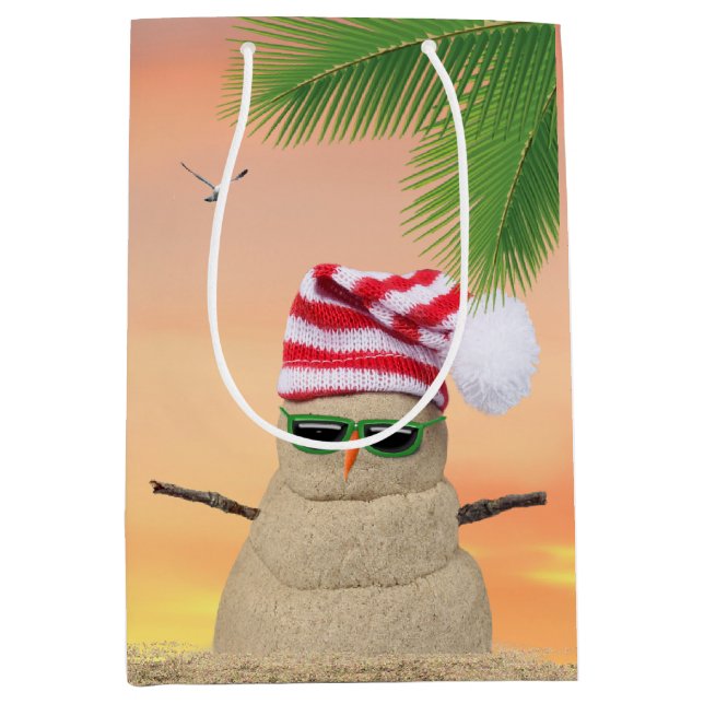 Tropischer Weihnachtsmann Mittlere Geschenktüte (Vorderseite)