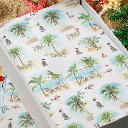 Tropischer Weihnachtspalmenstrand Seidenpapier