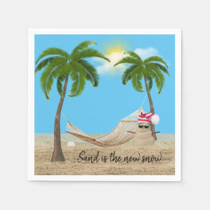 Tropischer Weihnachtssandman mit Hammock Napkins Serviette