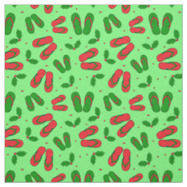 Tropischer Weihnachtsstrand Flip Flops und Holly Stoff
