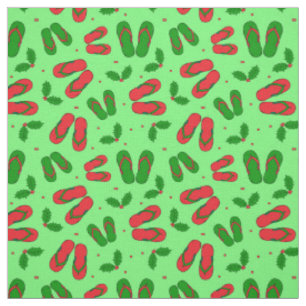 Tropischer Weihnachtsstrand Flip Flops und Holly Stoff