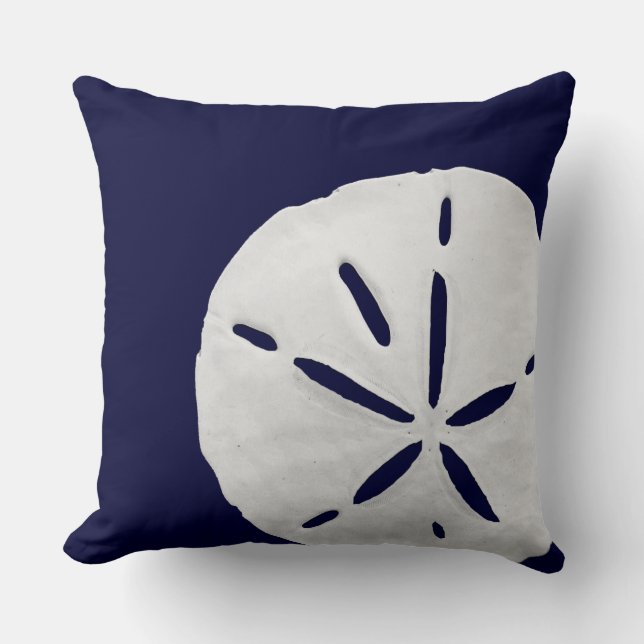 Tropischer weißer Sand Dollar auf dem Blue Beach d Kissen (Vorderseite)