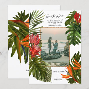 Tropischer Wind Luppige Botanische Foto Vorabinfor Einladung