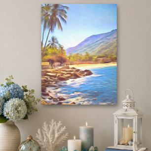 Tropischer Yelapa-Strand Mexiko Palmen 761 Kunst Leinwanddruck