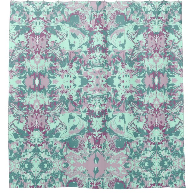 Tropisches Abstraktes Exklusivmuster Duschvorhang (Vorderseite)